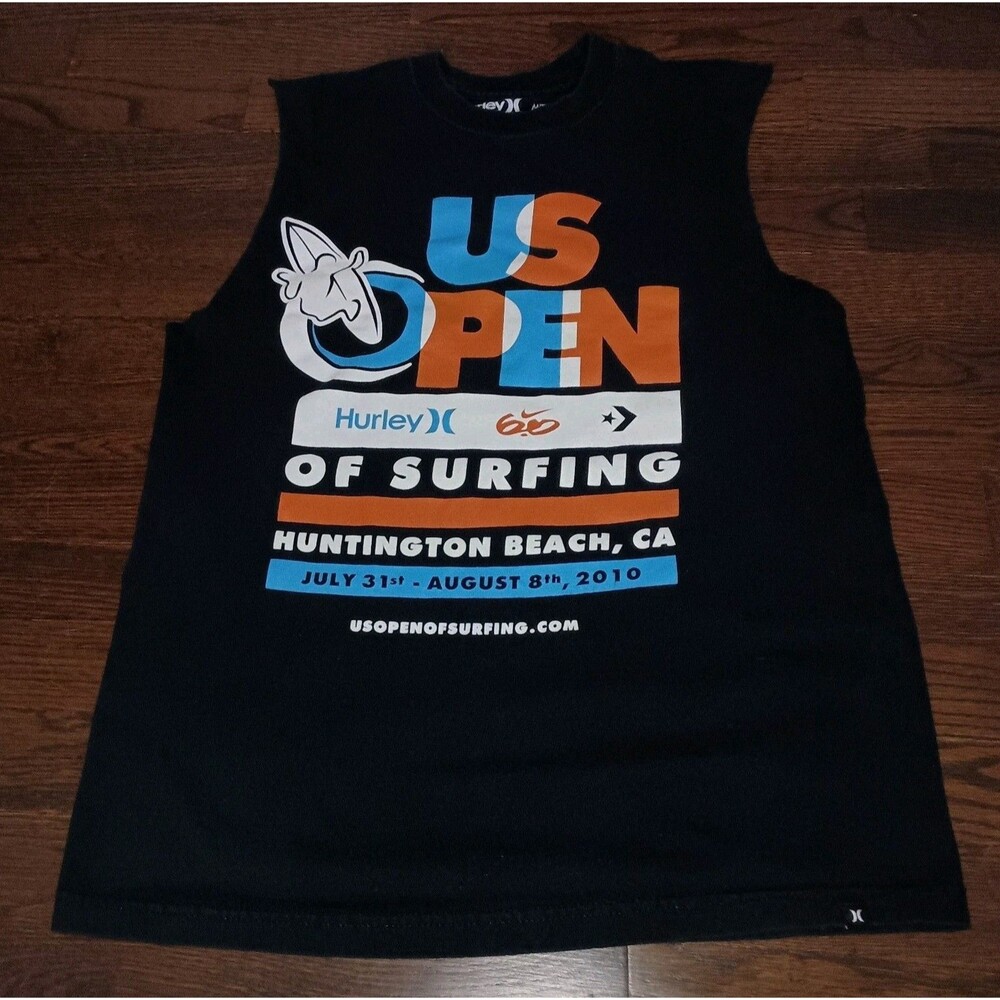 Hurley Cutoff Tank Top Mens Medium US Open Of Surfing 2010 Huntington Beach CA